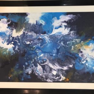 Acrylic pour in blue